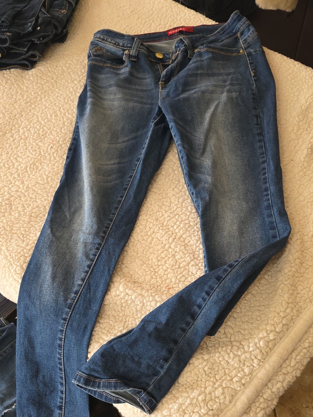 YMI Women's Washed Blue Skinny Jeans